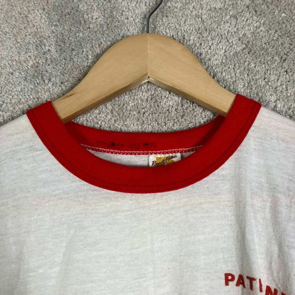 Vintage 70s Russell Athletic BSA Pathfinder District Ringer T Shirt White Red M - Picture 4 of 13